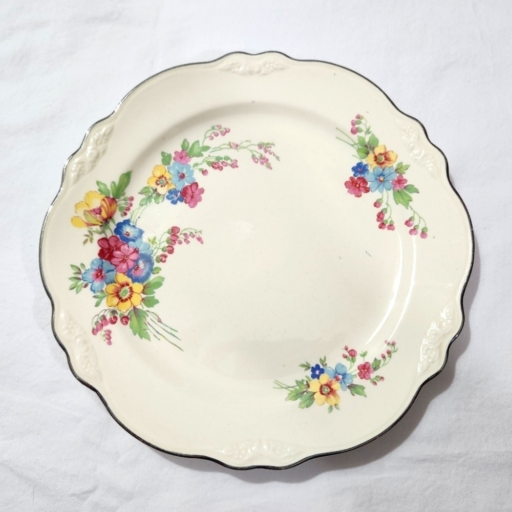 2 Vintage Homer Laughlin Virginia Rose Luncheon Plates L46 N8 Cottage Fairy Fine - Picture 12 of 16